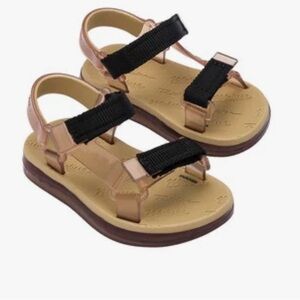 Mini Melissa Papete Rider - Bege/Preto